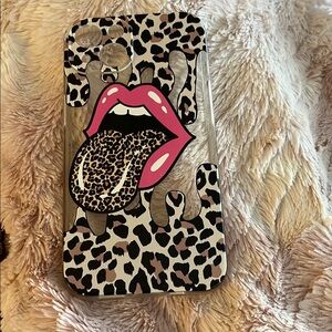 iPhone 13: Pink Leopard Print Tongue Phone Case